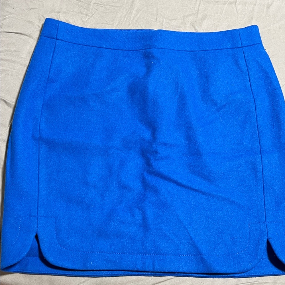 J. Crew Wool Blue Mini Skirt